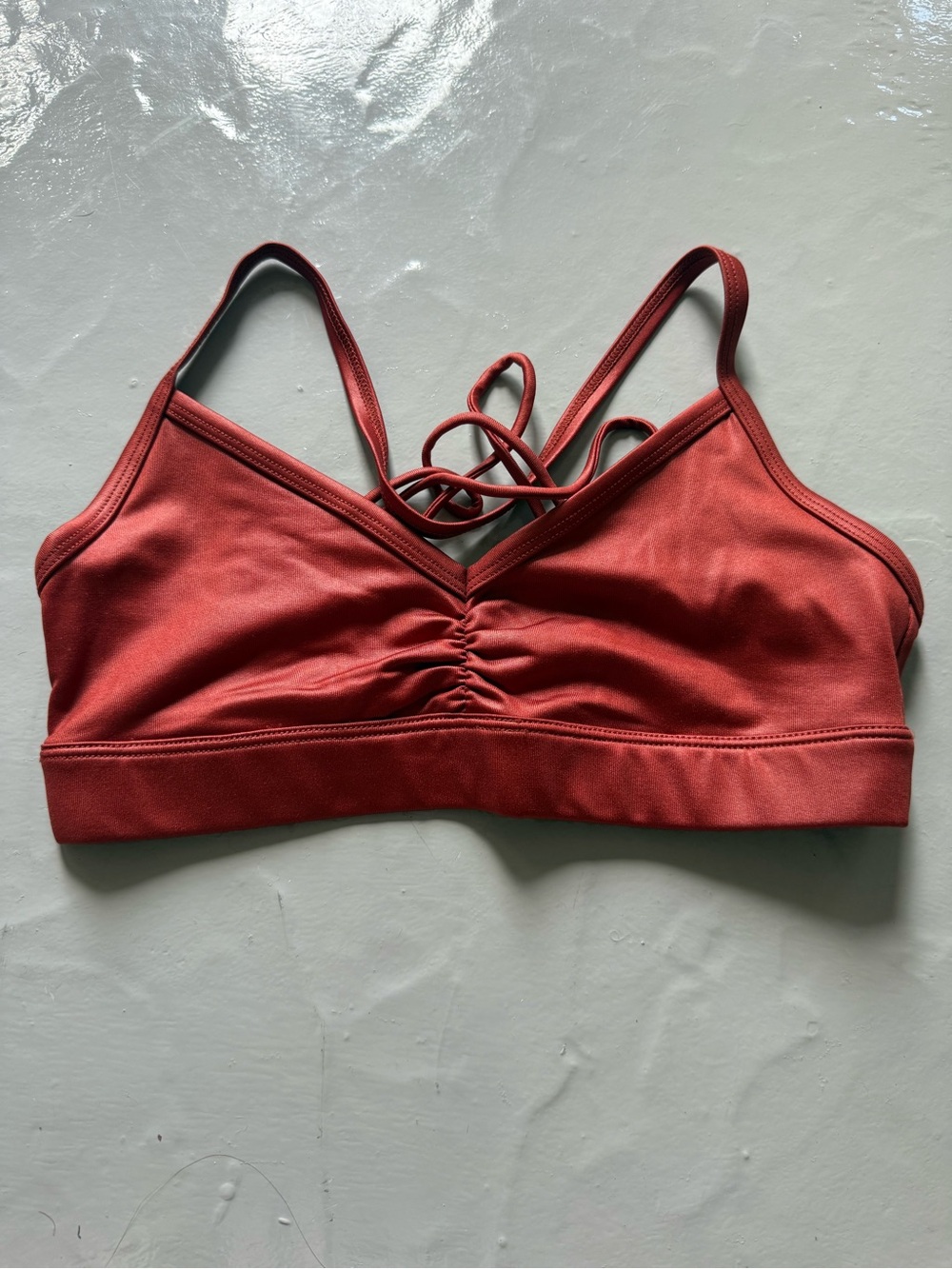 ALO Yoga Sunny Strappy Sports Bra in Brick Red